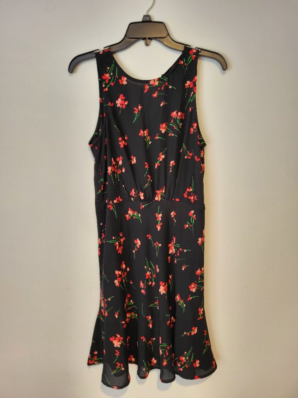 J Crew black and red floral sleeveless mini dress. Size 8. Worn once.
